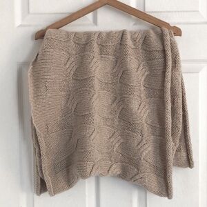 Beige knit infinity scarf